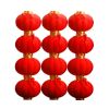 12 Pack 3.5inch Plush Small Red Lantern Hanging for Chinese Spring Festival Party Decor