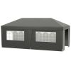Outsunny 10x19.5ft Gray Pop Up Canopy Tent Adjustable Height Event Shelter with Sidewalls Leg Weight Bags Wheeled Bag