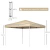 Outsunny 13' x 13' Pop Up Canopy Tent with Height Adjustable, Wheeled Carry Bag for Outdoor, Garden, Patio, Beige
