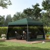 Outsunny 10' x 10' Pop Up Tent, Mesh Sidewalls, Adjustable Height, with Carry Bag for Outdoor & Garden