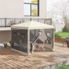 Outsunny Pop Up Canopy Tent 10x10 Instant Sun Shelter with Netting Windows Carry Bag Adjustable Height