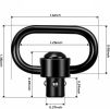 2PCS Heavy Duty Flush Push Button Quick Detach 1.25" Rifle QD Sling Swivel Mount