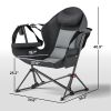 Outsunny Hammock Camping Chair Set of 2, Adjustable Back Folding Swinging Hammock Chair with Cup Holder and Padded Seat, Gray