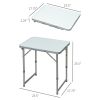 Outsunny 23" Portable Aluminum Camping Table with Faucet, Lightweight, Easy Clean, Adjustable Height - Folding Camp Table