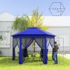 Outsunny 13' x 13' Pop Up Tent Canopy Tent with 6 Zippered Mesh Netting for Patio Backyard Garden Wedding Party
