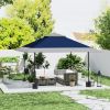 Outsunny 13' x 13' Pop Up Canopy Tent, UV50+ Tents for Parties, Height Adjustable, with Wheeled Carry Bag and 4 Sand Bags, Navy