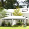 Outsunny Outdoor Gazebo Pop Up Canopy 10x20 Party Tent White Carry Bag