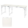 3FT/4FT/6FT Durable Plastic Folding Table w/Handles & Lock - Portable Indoor/Outdoor Picnic Dining Table for Camping, Parties, White