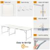 3FT/4FT/6FT Durable Plastic Folding Table w/Handles & Lock - Portable Indoor/Outdoor Picnic Dining Table for Camping, Parties, White